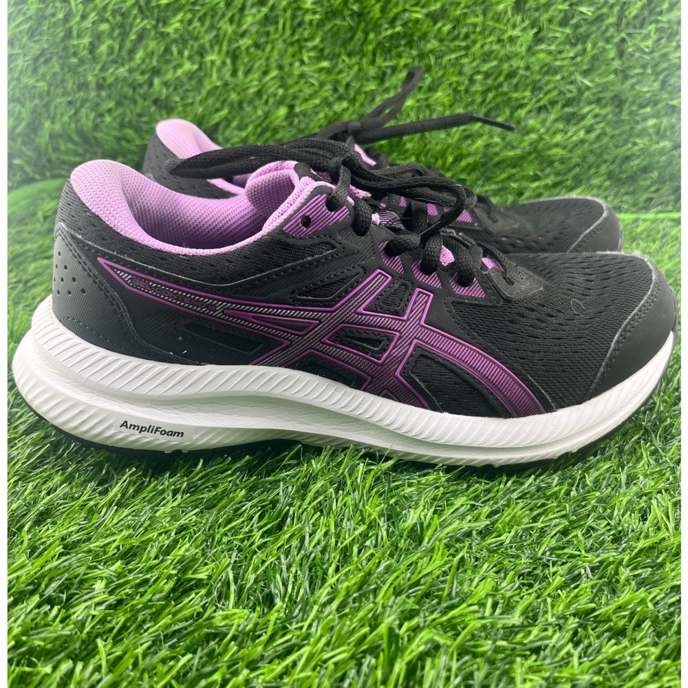 ASICS GEL Contend 8 Women's Running Shoes Black Purple Size 6.5